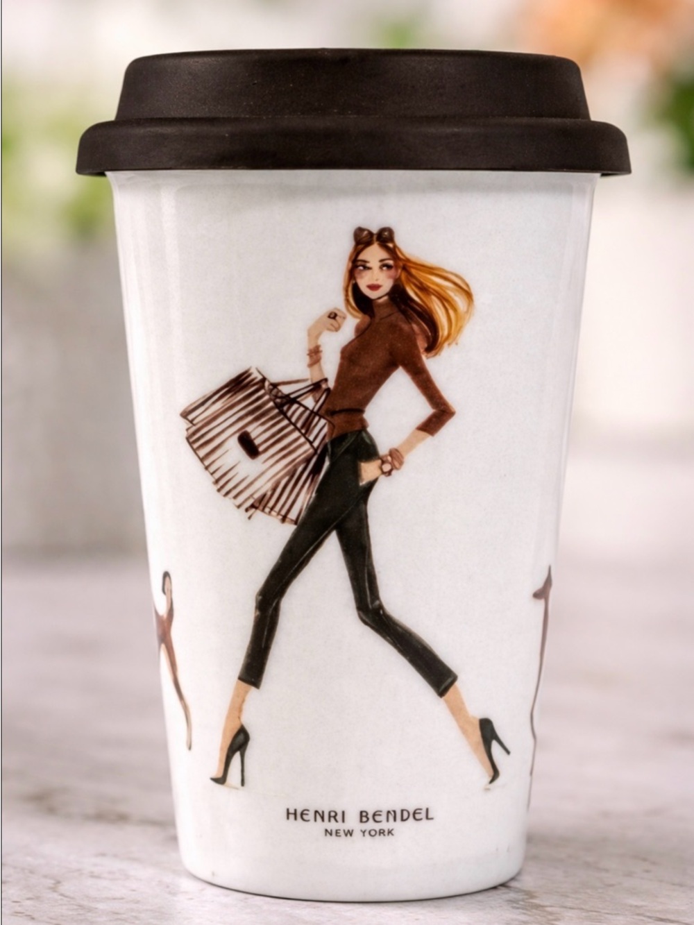 HENRI BENDEL SHOPPING GIRL WITH SILICONE LID RARE